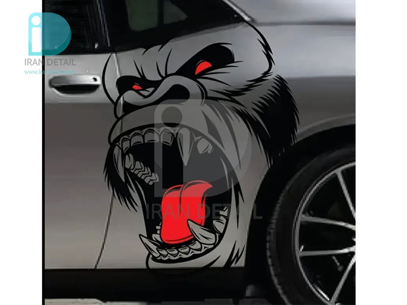  استیکر طرح سر گوریل بدنه خودرو هامبر مدل Humber Large Fierce Gorilla Head Car Sticker 