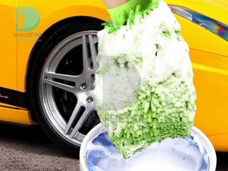  دستكش شستشو مايكروفايبر مخصوص شستشو خودرو سبز Microfiber Wash Mitt Green 