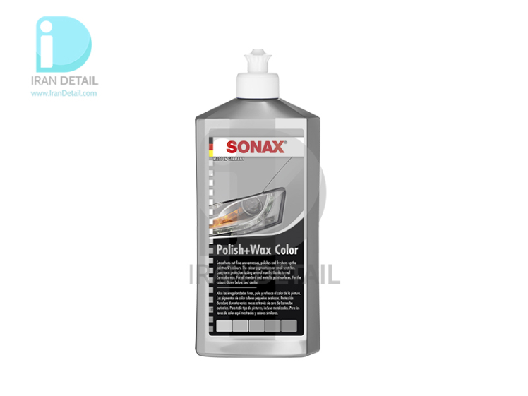 پولیش و واکس طوسی 500 میلی لیتری سوناکس مدل Sonax Polish & Wax Color Silver/Gray 500ml