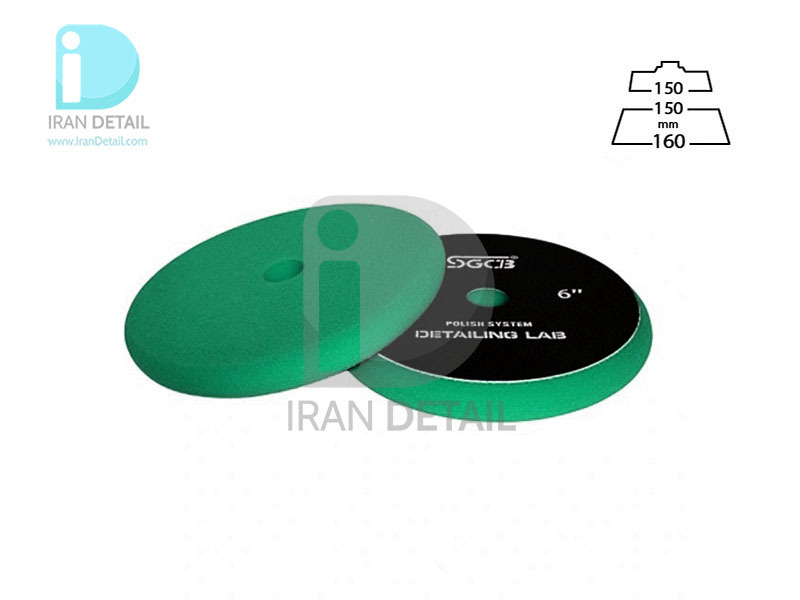  پد پولیش زبر سبز اس جی سی بی 150 میلی متری مدل SGCB RO & DA Buffing Foam Pad 6inches SGGA180 