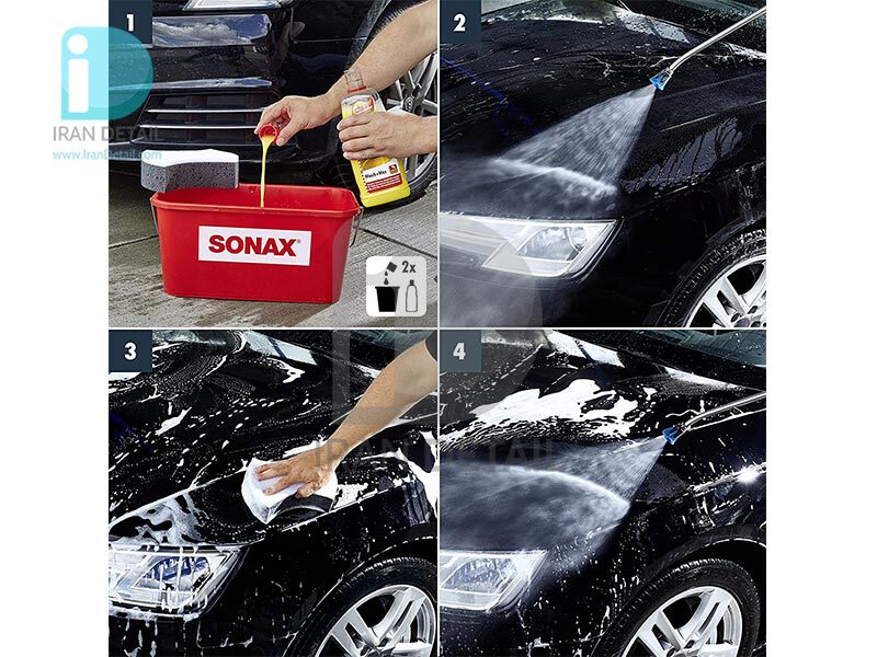  روش استفاده Sonax Wash & Wax 1000ml 