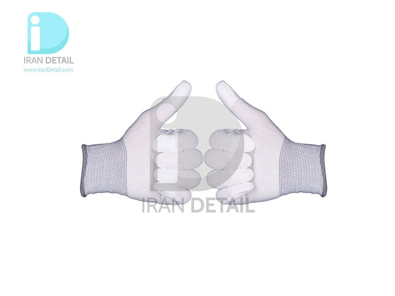  Anti-Slip White Safety Coated Gloves Palm 