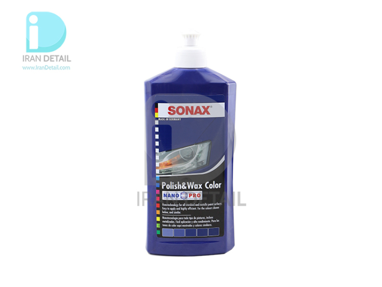 پولیش و واکس آبی 500 میلی لیتر سوناکس مدل Sonax Polish & Wax Color Blue 500ml
