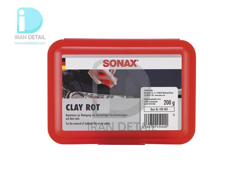  خمیر پاک کننده قرمز (زبر) 200 گرمی سوناکس مدل Sonax Clay Rot 200g 