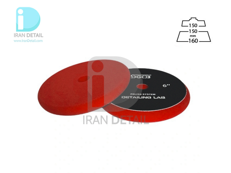 پد پولیش بسیار نرم قرمز اس جی سی بی 150 میلی متری مدل SGCB RO & DA Buffing Foam Pad 6inches SGGA183
