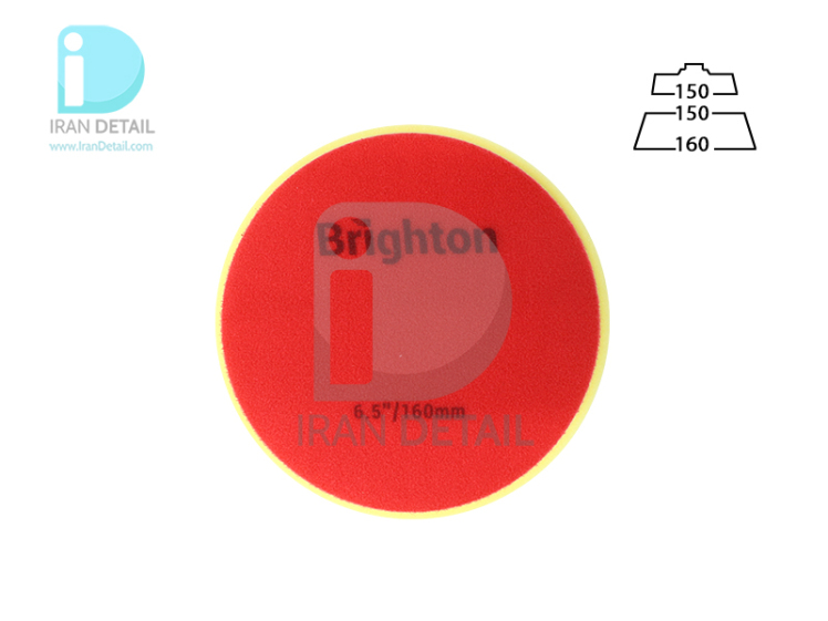 پد پولیش نرم روتاری زرد 150 میلی متری برایتون مدل Brighton Rotary Fine Cut Polishing Pad 150mm
