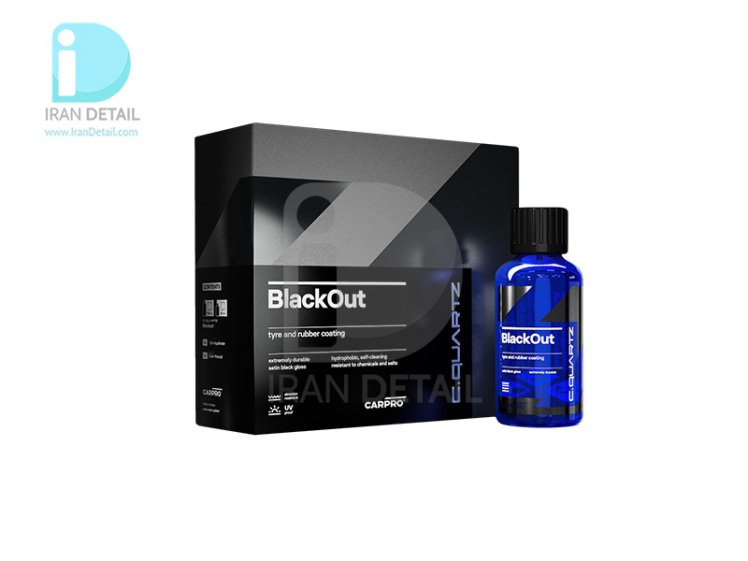 پوشش محافظ سرامیکی لاستیک و قطعات لاستیکی خودرو کارپرو مدل Carpro BlackOut 2.0 Tyer and Rubber Coating 50ml