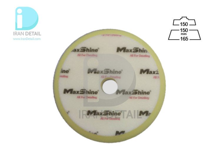 پد پولیش نرم 150 ميلی متری زرد مكس شاین مدل MaxShine Yellow Polishing Thin Foam Pad 6inches