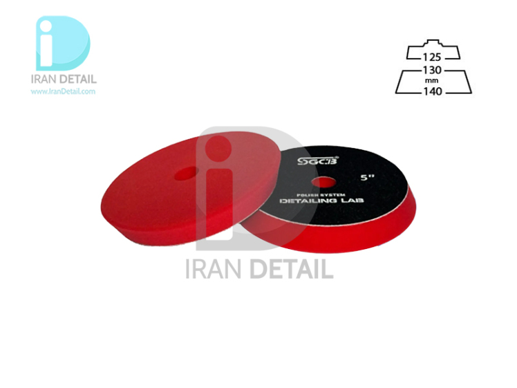 پد پولیش بسیار نرم قرمز اس جی سی بی 125 میلی متری مدل SGCB RO & DA Buffing Foam Pad 5inches SGGA187