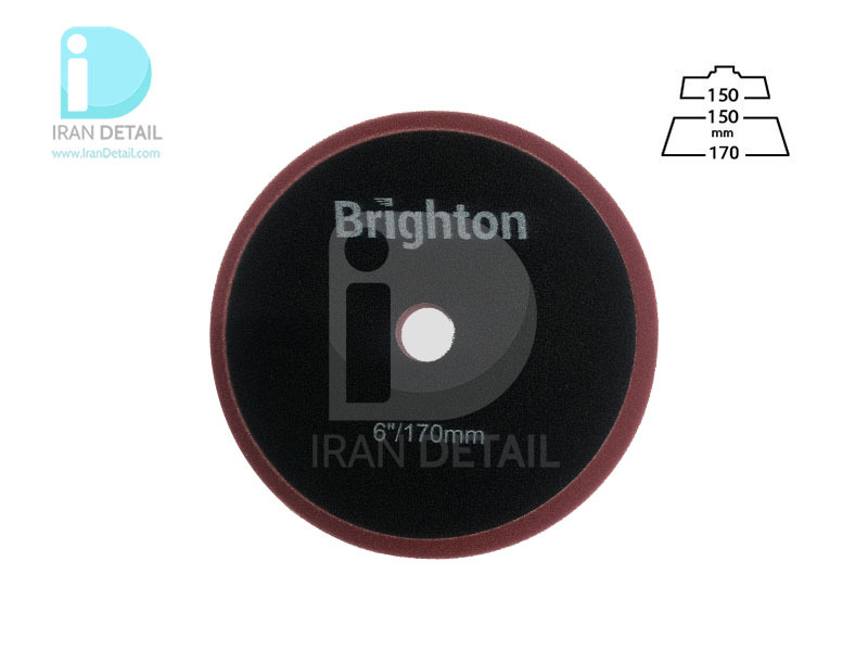  پد پولیش متوسط دوال اکشن زرشکی 150 میلی متری برایتون مدل Brighton Dual Action Medium Cut Polishing Pad 150mm 