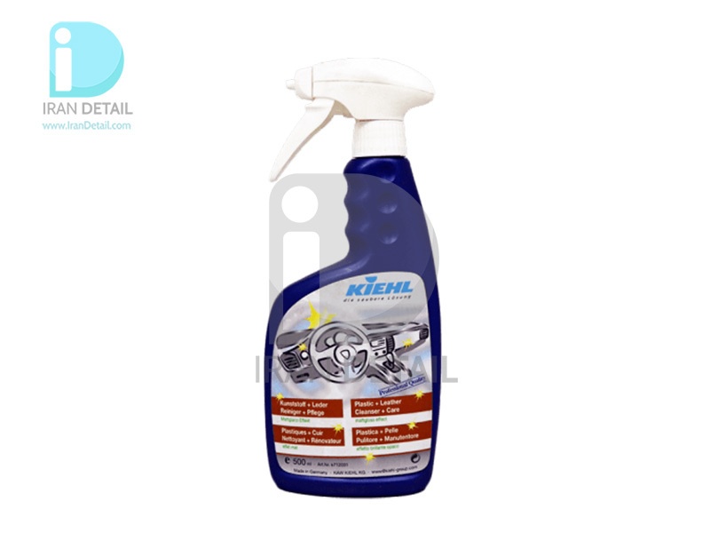  اسپری مایع تمیز‌کننده داشبورد و سطوح چرمی کیل مدل Kiehl Plastic & Leather Cleaner & Maintenance 500ml 