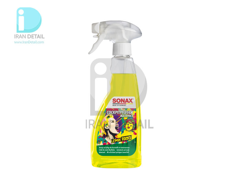  اسپری محافظ کاکپیت با رایحه لیمو سوناکس مدل Sonax Cockpit Spray Matt Effect Lemon Rocks 500ml 