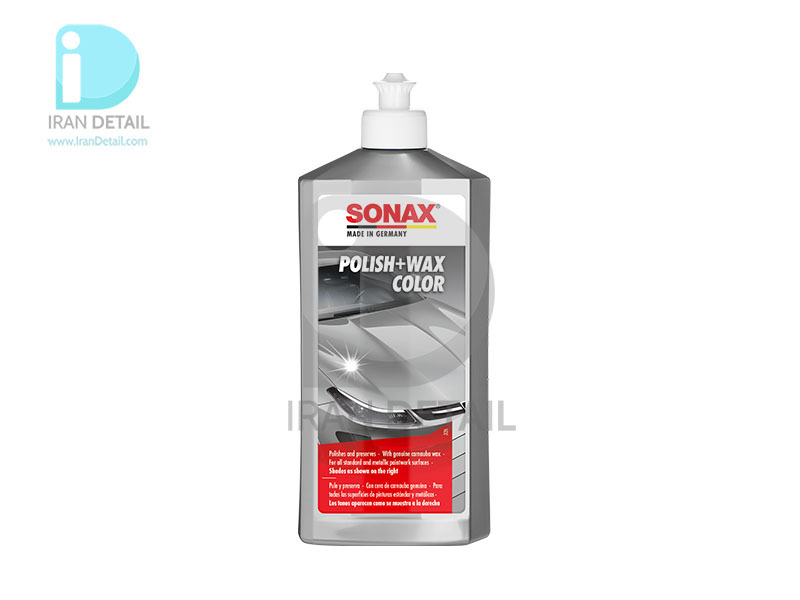  پولیش و واکس طوسی 500 میلی لیتری سوناکس مدل Sonax Polish & Wax Color Silver/Gray 500ml 