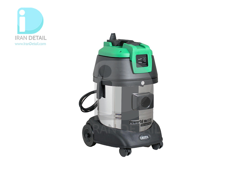  جاروبرقی تک موتور آب و خاک سطلی گرین مدل Soran Vacuum Cleaner Wet & Dry D201 