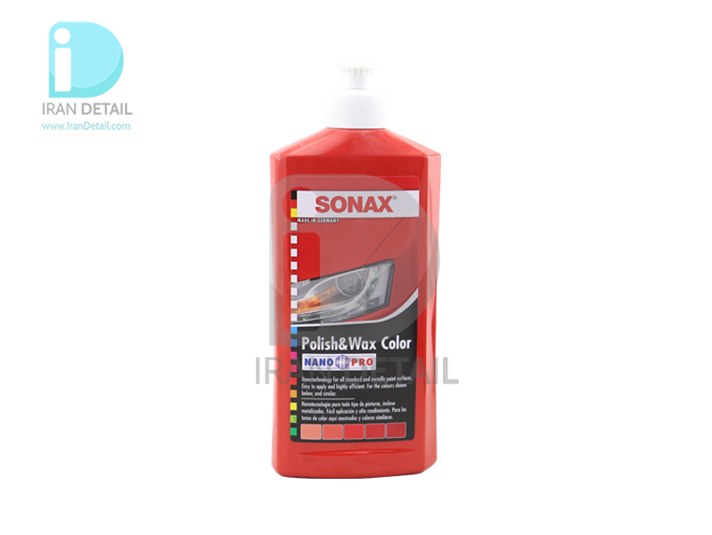  پولیش و واکس قرمز 500 میلی لیتر سوناکس مدل Sonax Polish & Wax Color Red 500ml 