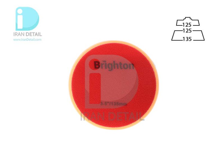 پد پولیش متوسط روتاری نارنجی 125 میلی متری برایتون مدل Brighton Rotary Medium Cut Polishing Pad 125mm