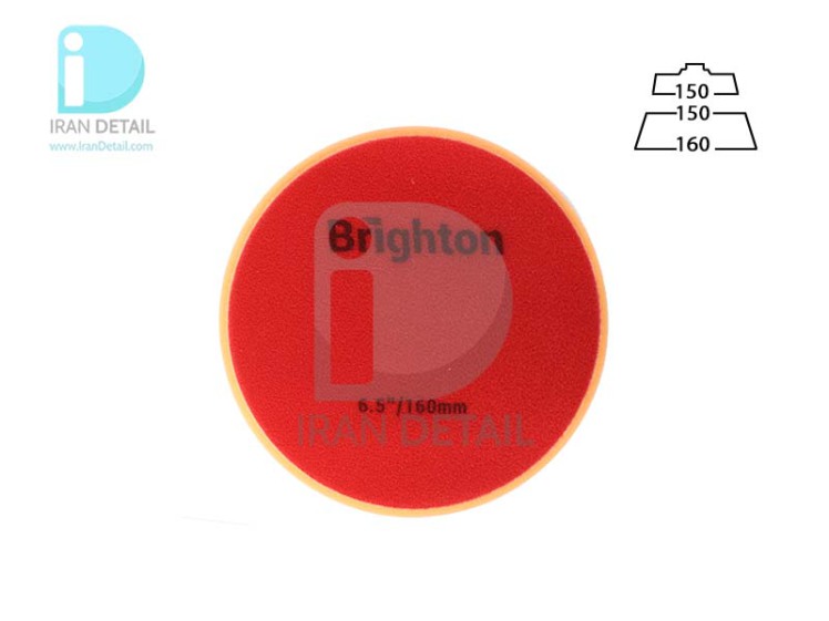 پد پولیش متوسط روتاری نارنجی 150 میلی متری برایتون مدل Brighton Rotary Medium Cut Polishing Pad 150mm