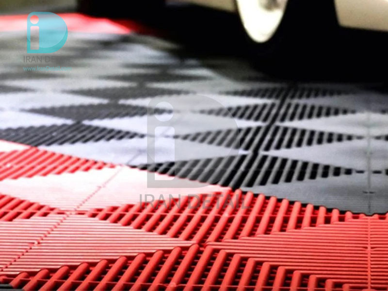  Humber Plastic Car Detailing Floor Tiles Red 40x40 