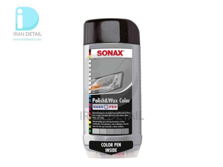 پولیش و واکس طوسی 500 میلی لیتری سوناکس مدل Sonax Polish & Wax Color Silver/Gray 500ml