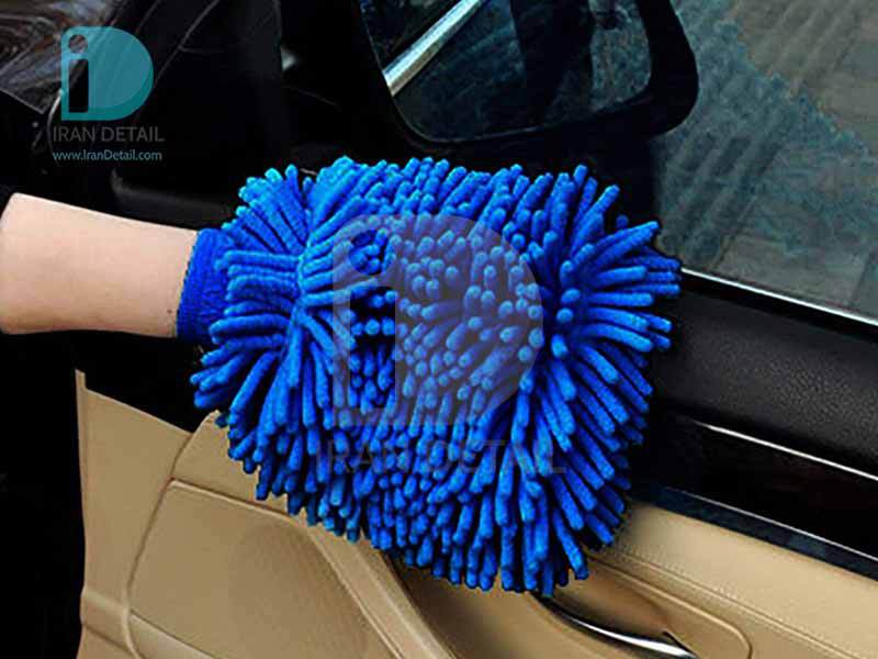  دستكش شستشو مايكروفايبر مخصوص شستشو خودرو آبی Microfiber Wash Mitt Blue 