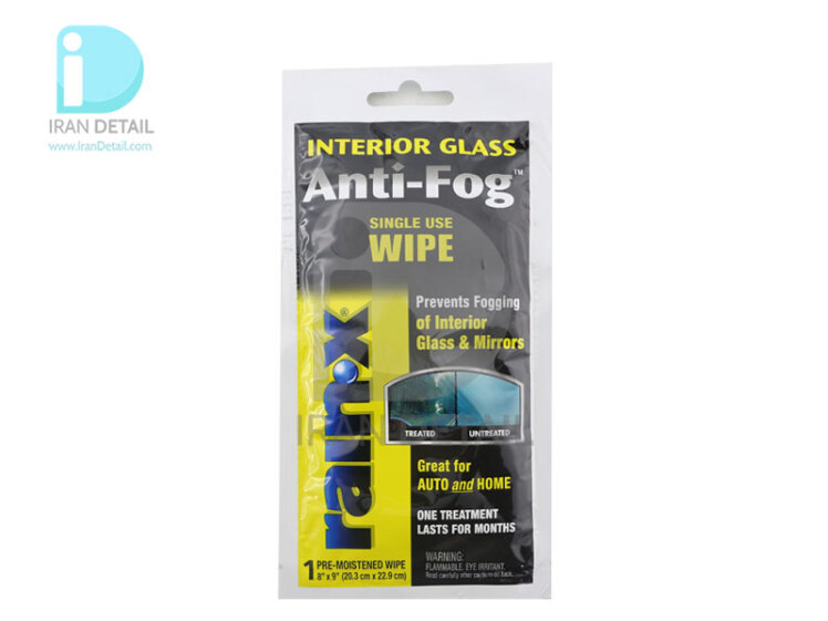 دستمال شیشه شوی ضدبخار رین اکس مدل Rain-X Interior Glass Anti Fog Single Use Wipe 630063